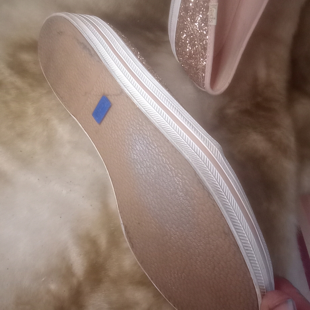 Kate Spade Glitter Keds Pink Slip Ons - Picture 5 of 11